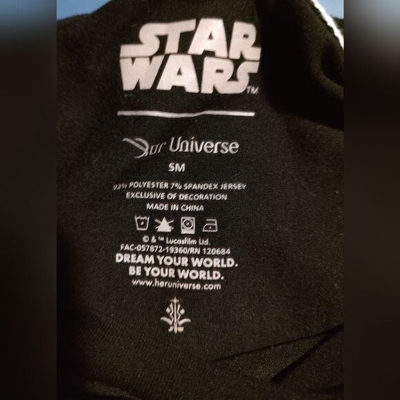 Disney Star Wars Our Universe Logo Galaxy Mens Ringer Tee Size Small Blue/Black - Picture 4 of 5